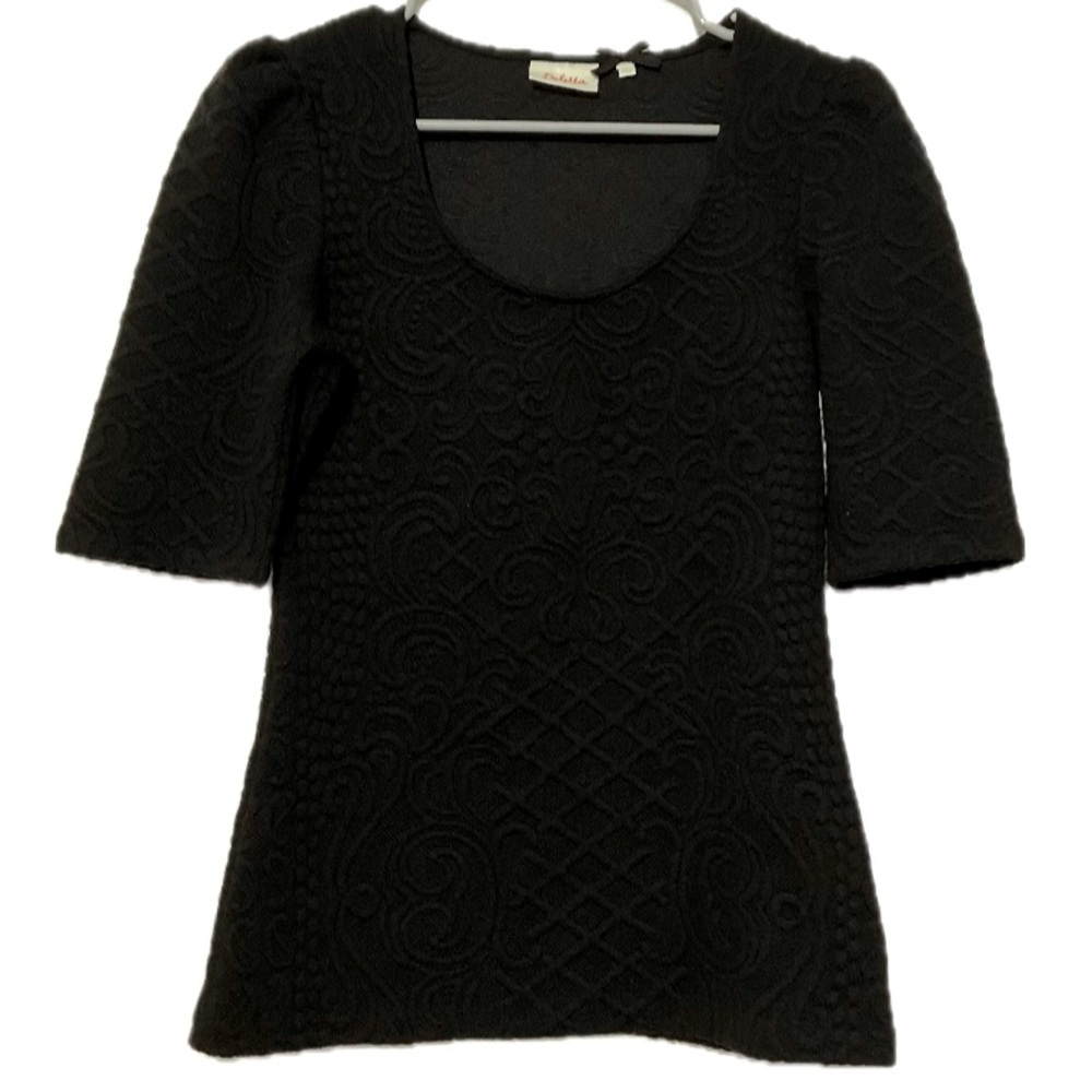 Anthropology Deletta Black Top Size Medium